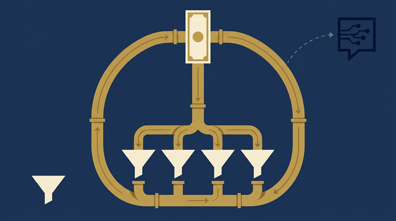 Editorial illustration for In: $200M. Out: 450 Journalists. Why?