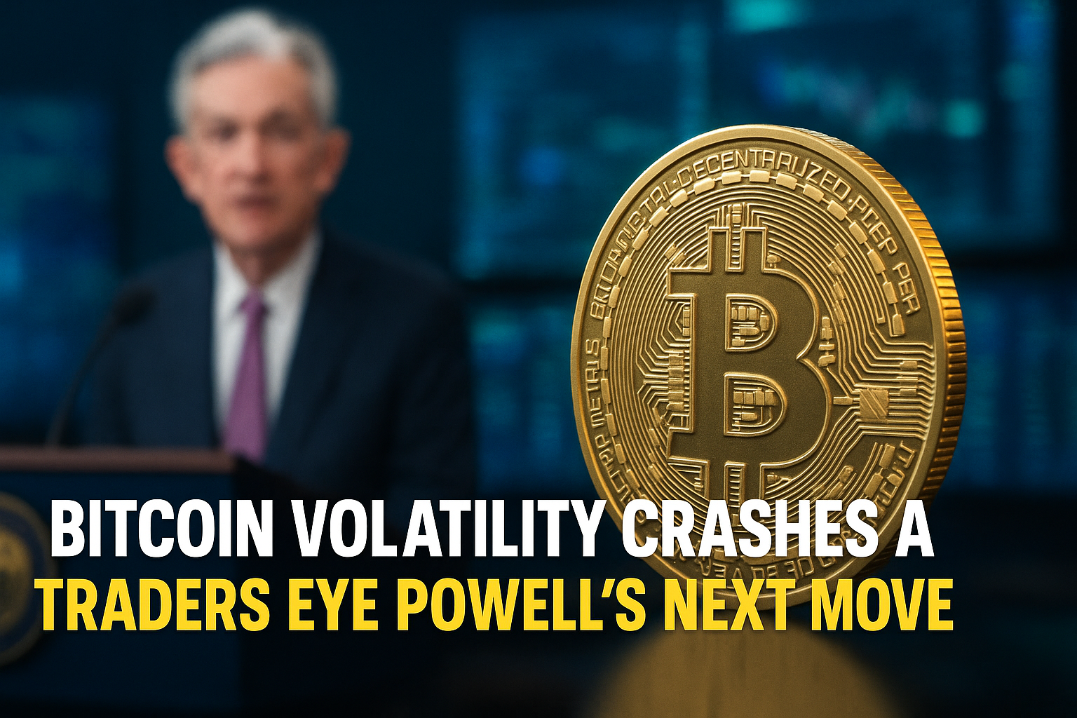 Bitcoin Volatility Crashes as Traders Eye Powell’s Next Move
