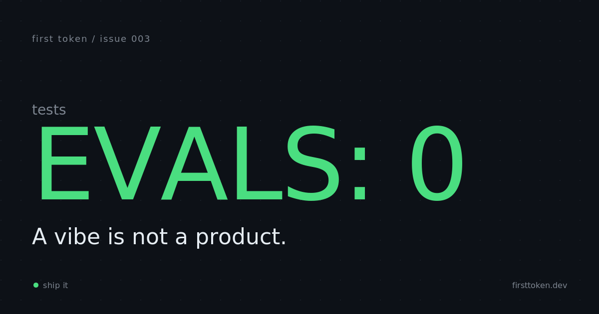 Build the evals before the product. Or watch it regress in silence.