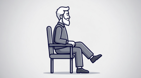 Illustration of a man doing seated marches in a chair