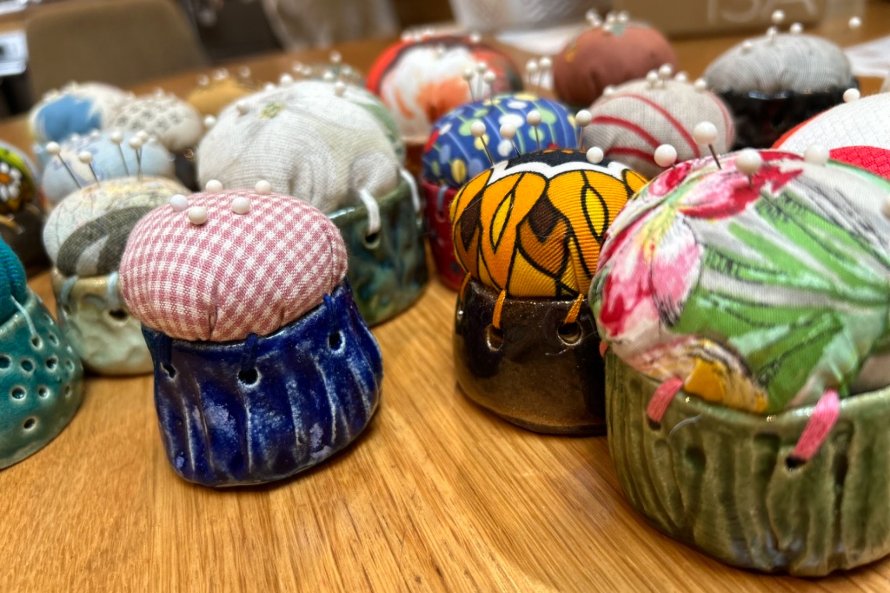 Handmade ceramic pieces at Makers Frontyard Trail