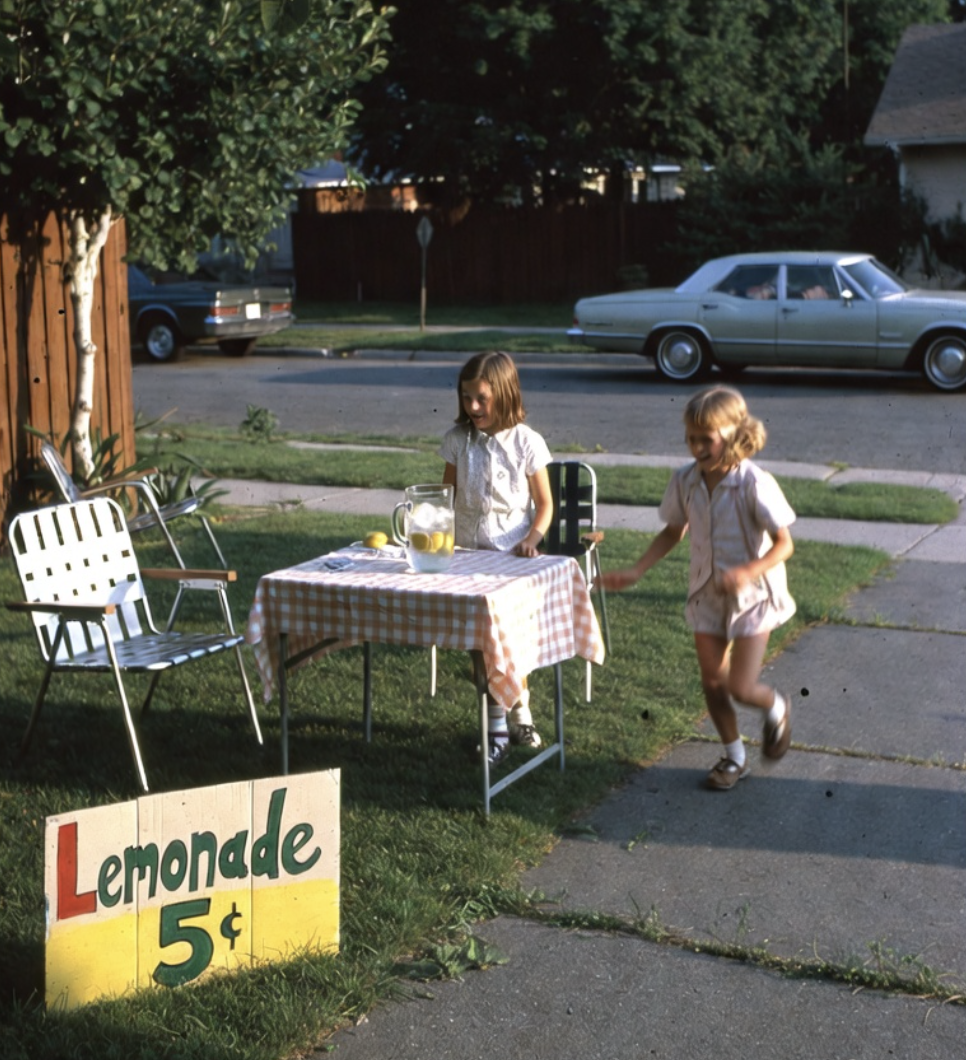 Linda’s Backyard Lemonade Stand, Summer 1966