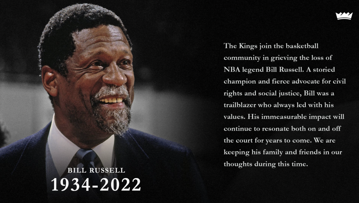 Former Kings coach, NBA legend Bill Russell passes away