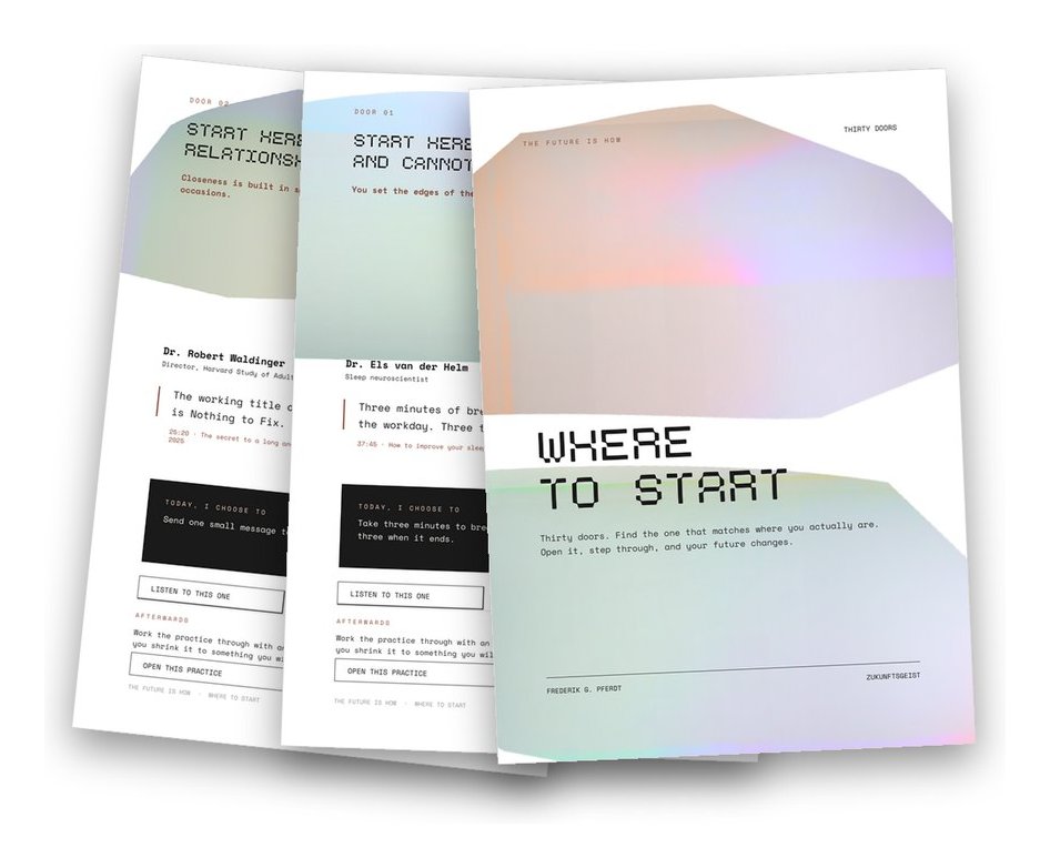 Where to Start: Thirty doors into The Future Is How