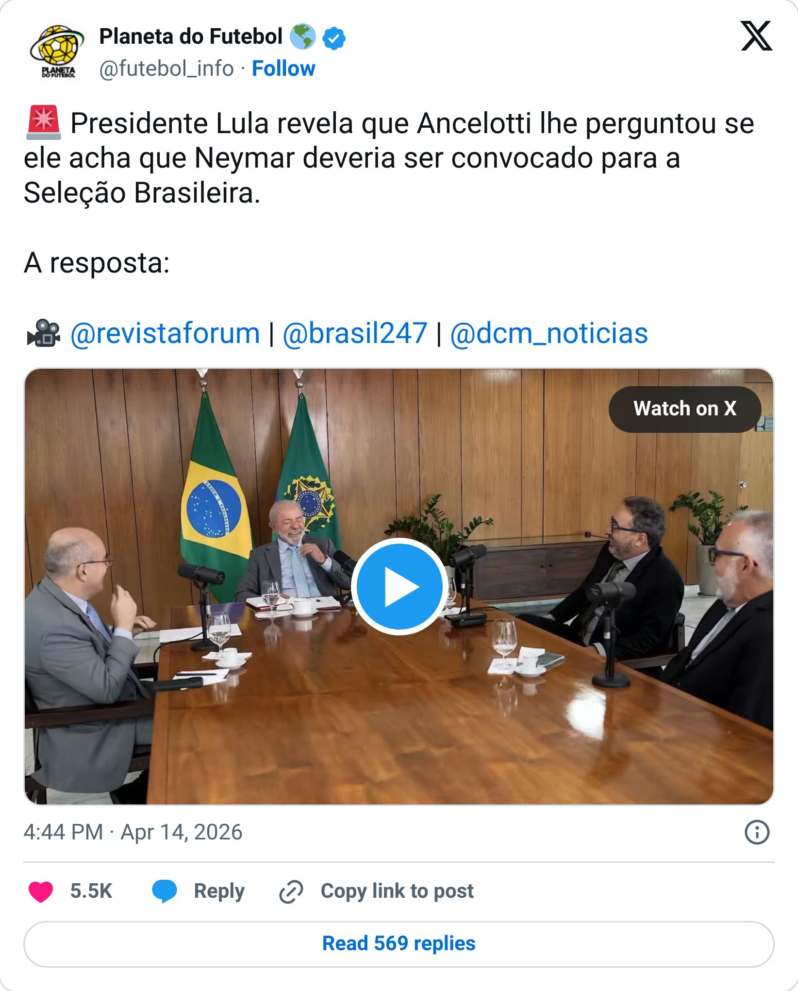 Tweet screenshot