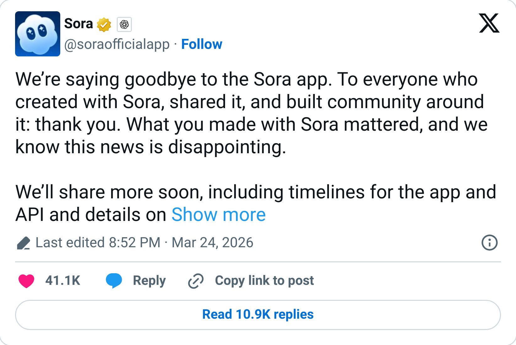 Tweet screenshot