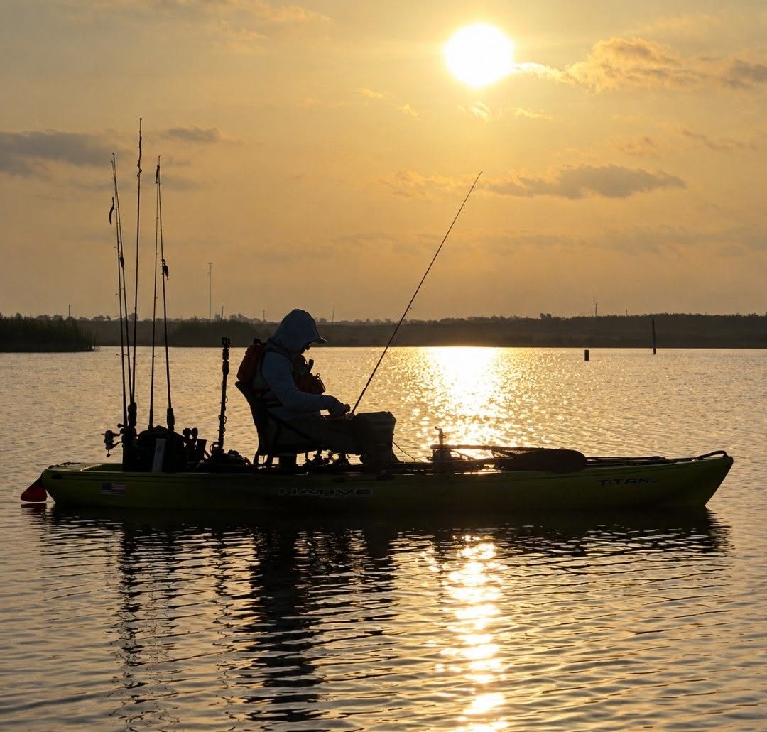 Michael Wasson on a loaded Native Titan at sunrise in Central Texas