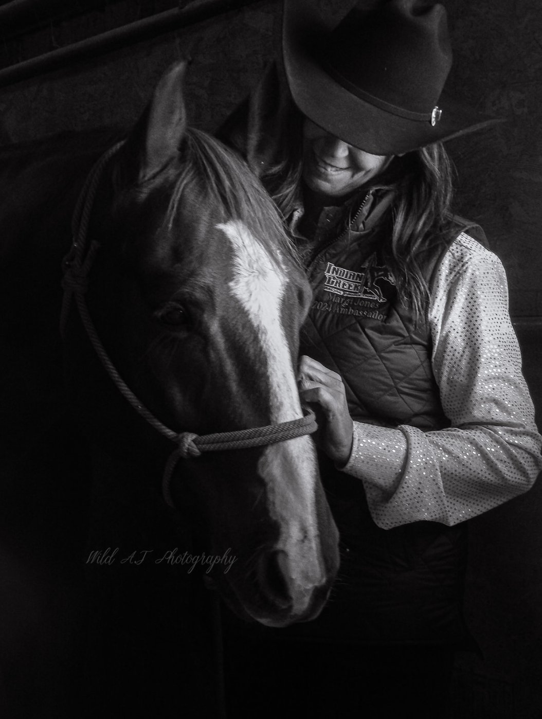 Black and white horse portrait by Wild A.T Photography