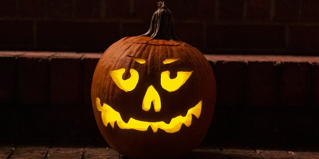 A glowing jack-o’-lantern