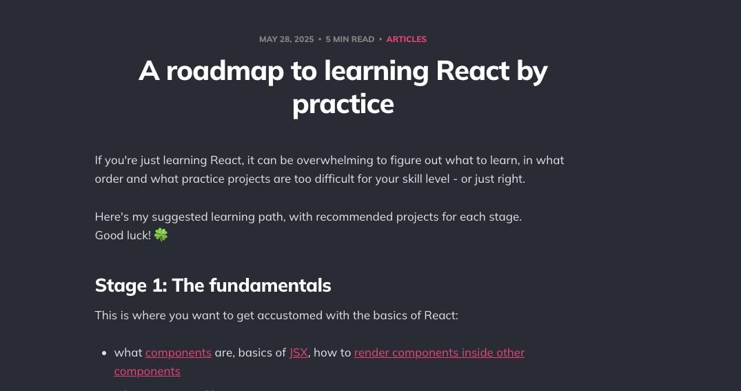 🗺️ A roadmap to learning React