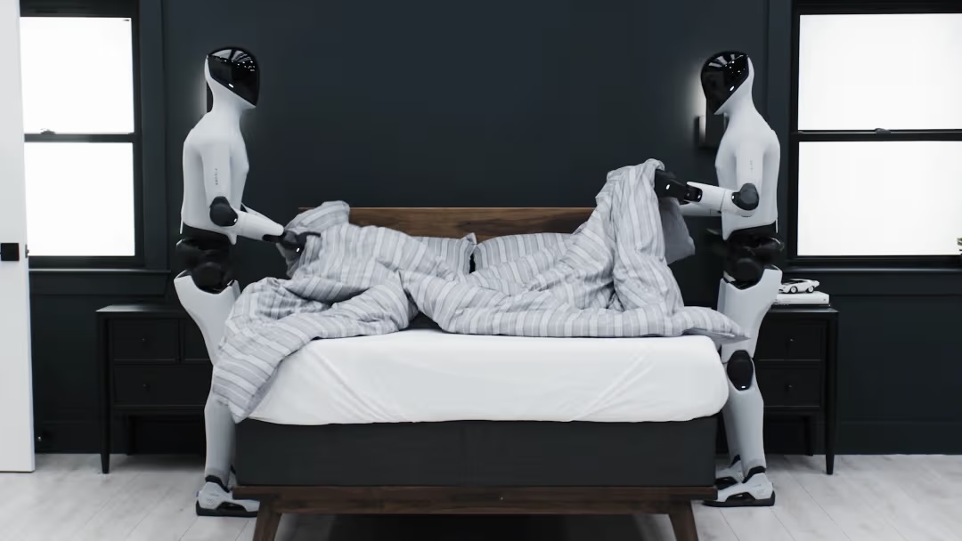 Figure's robots make a bed together