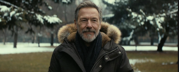 Man taking a relaxed walk outdoors in winter jacket