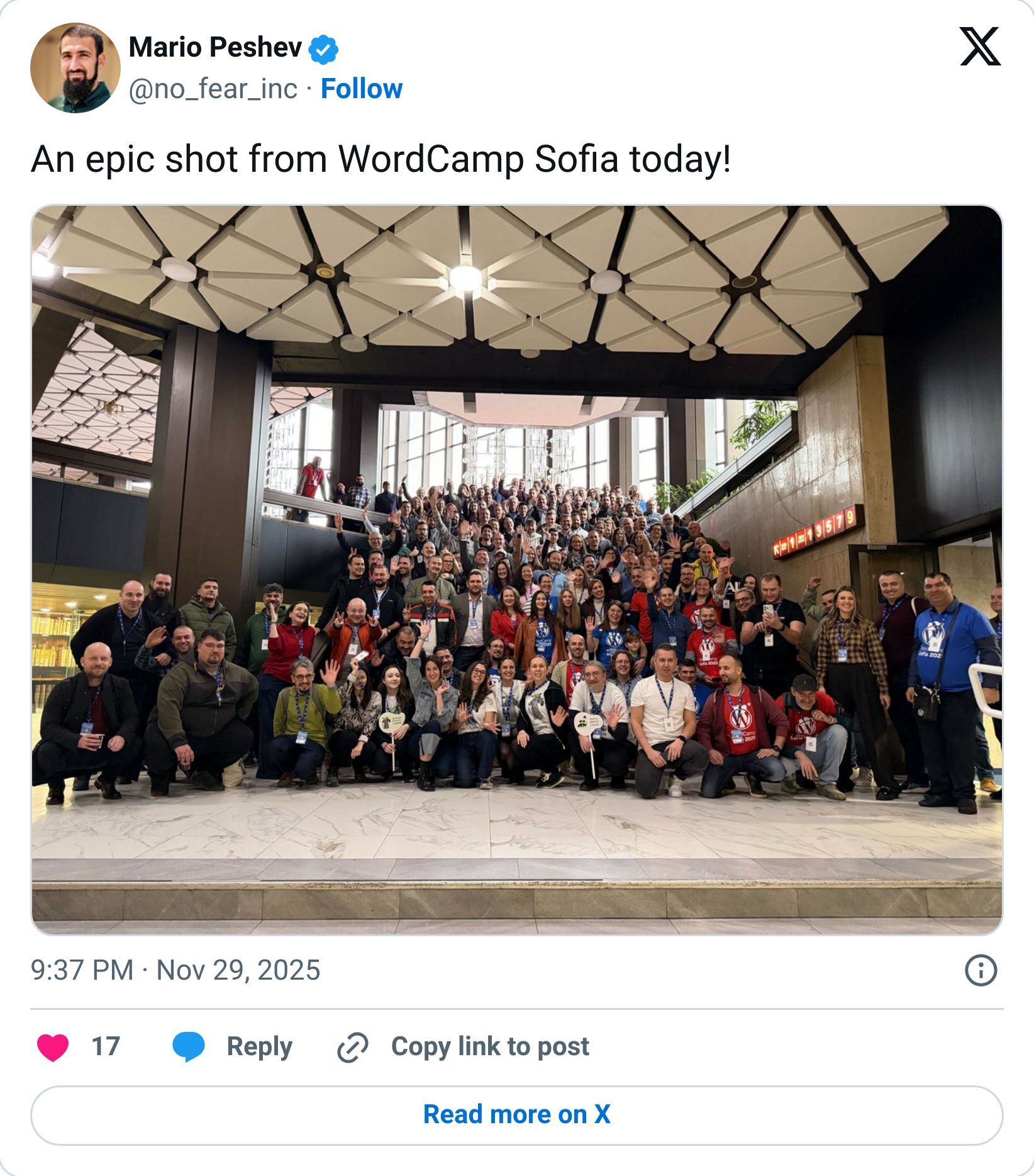 Tweet screenshot