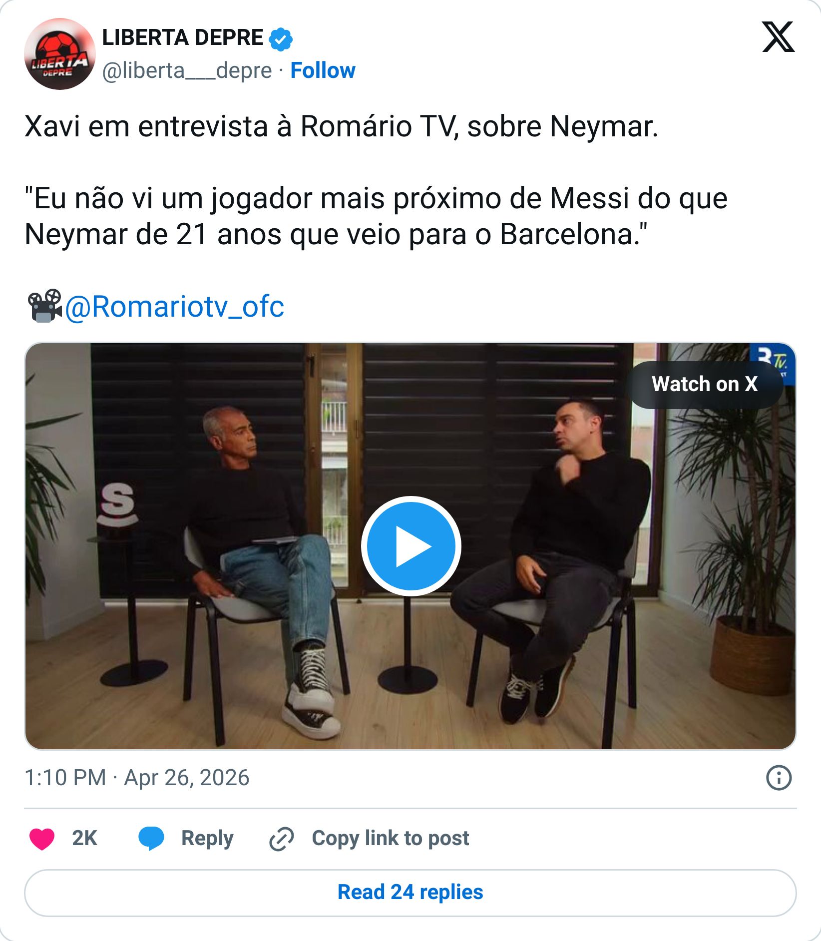 Tweet screenshot