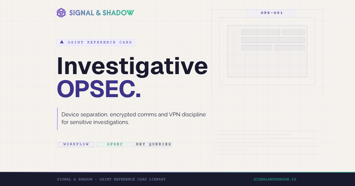 OPS-001 OPSEC for investigators eight-step security baseline thumbnail