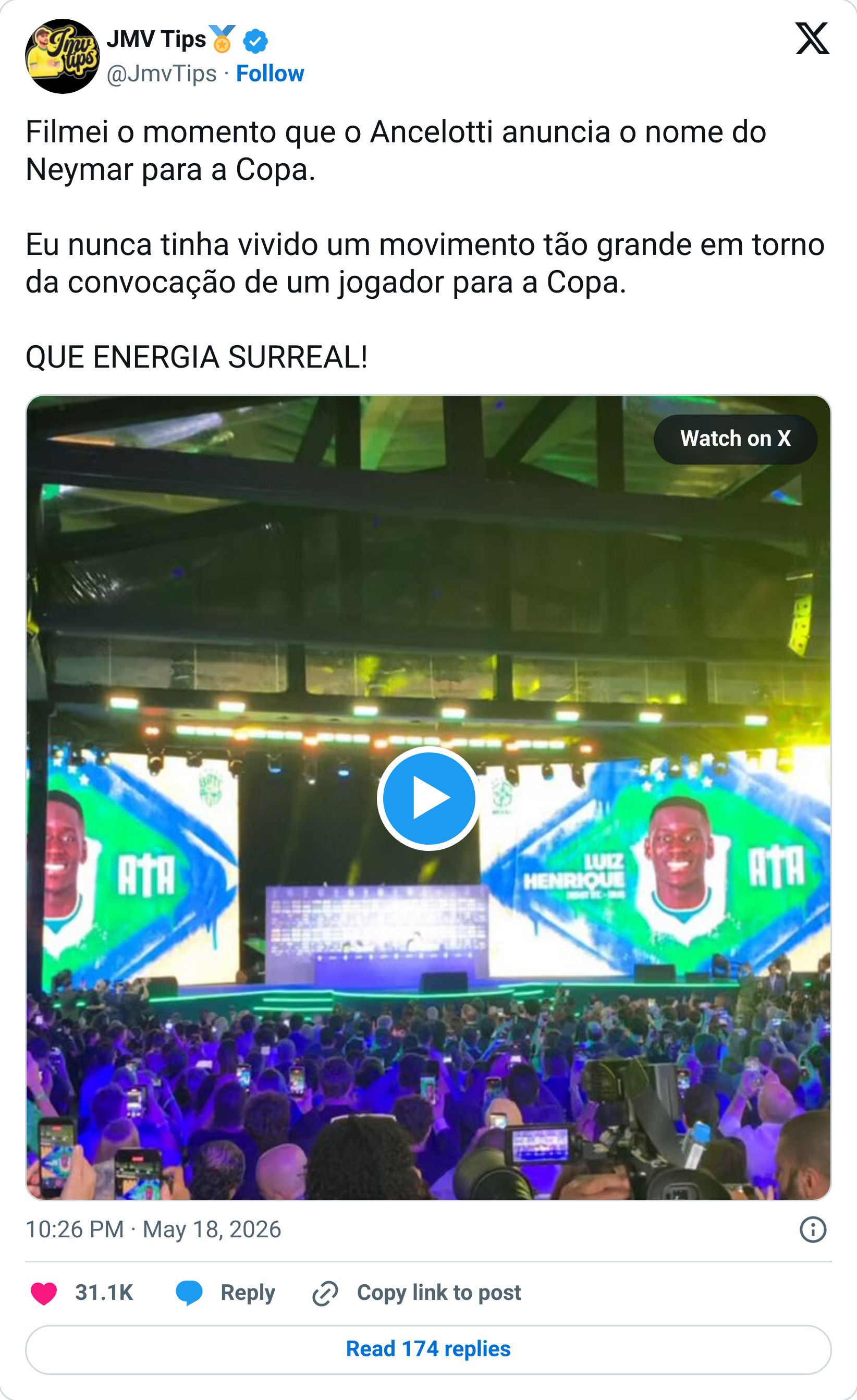 Tweet screenshot