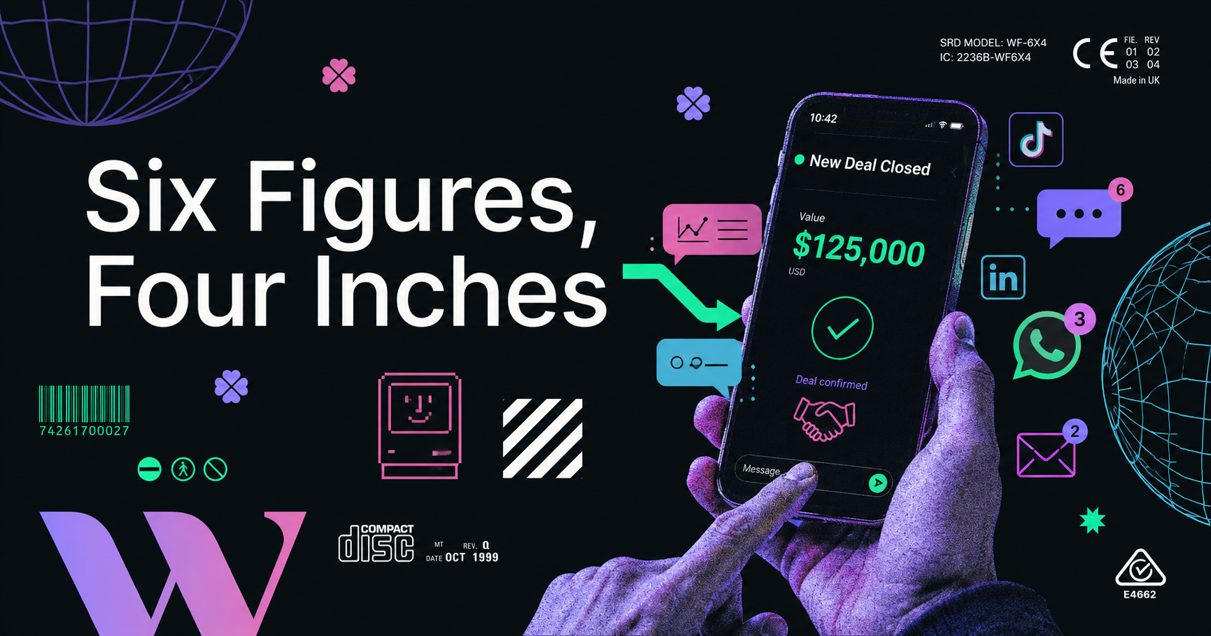 Six figures, four inches
