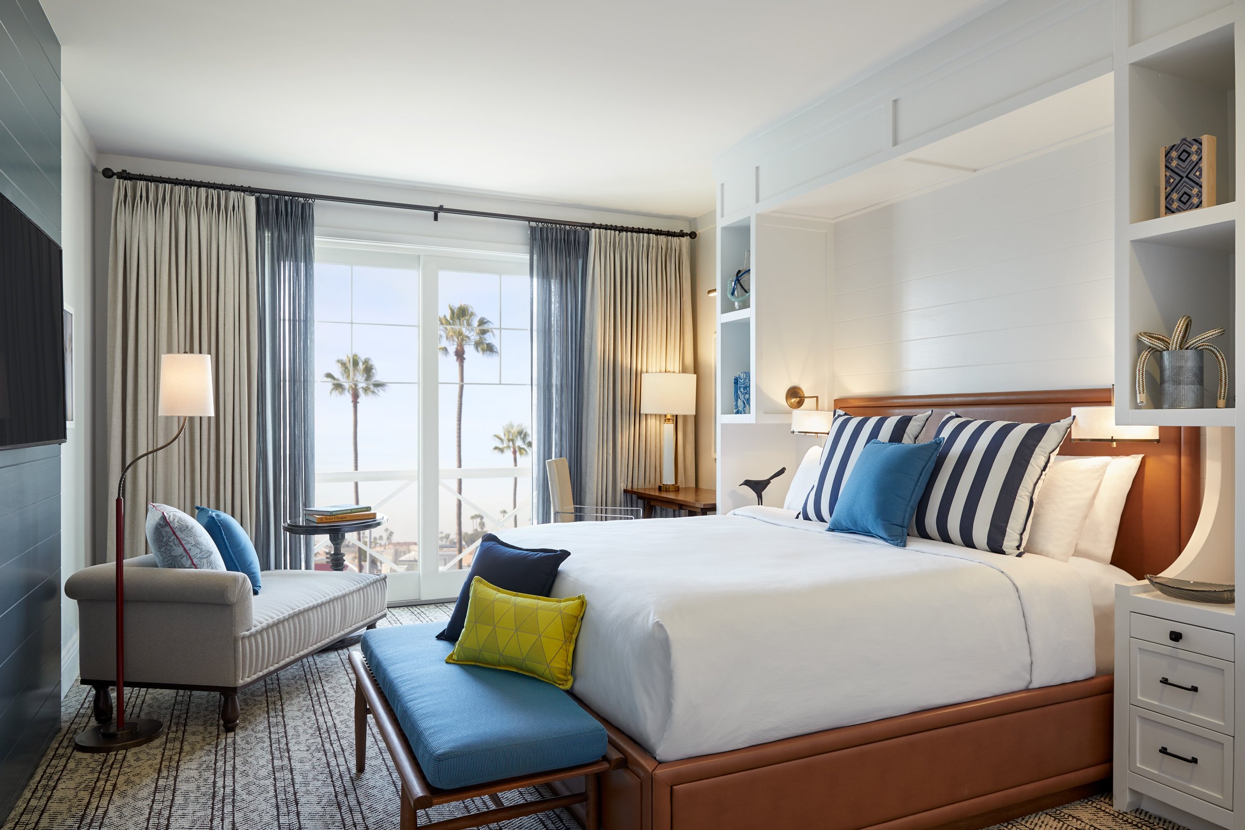 Nautical guest bedroom at Lido House