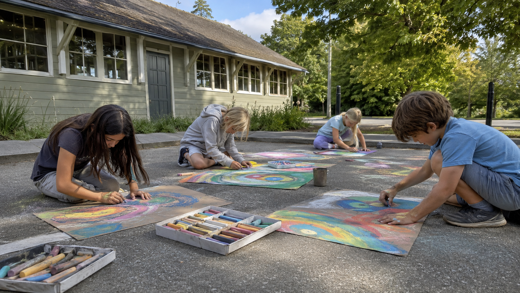 Children’s Chalk Pastel Art — North Delta