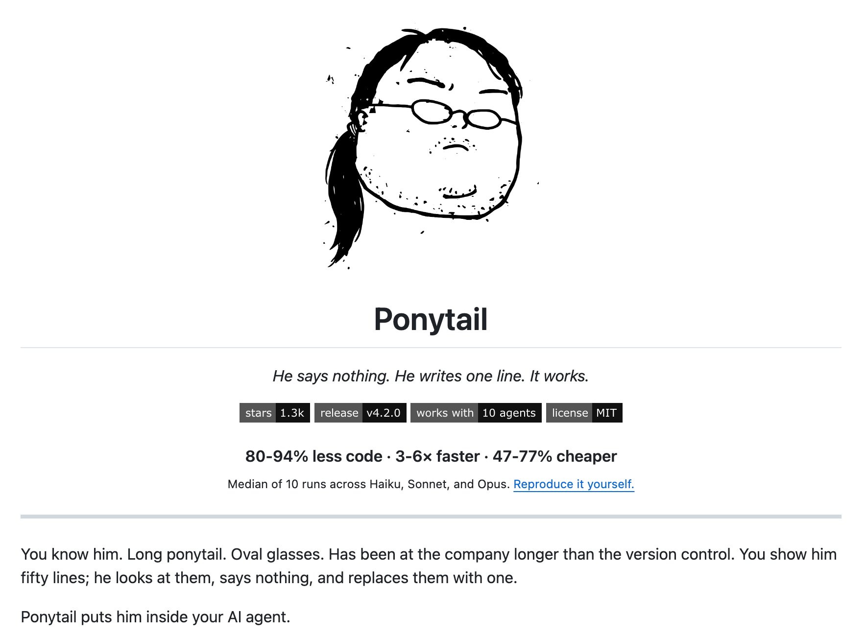 Ponytail AI Coding Agent