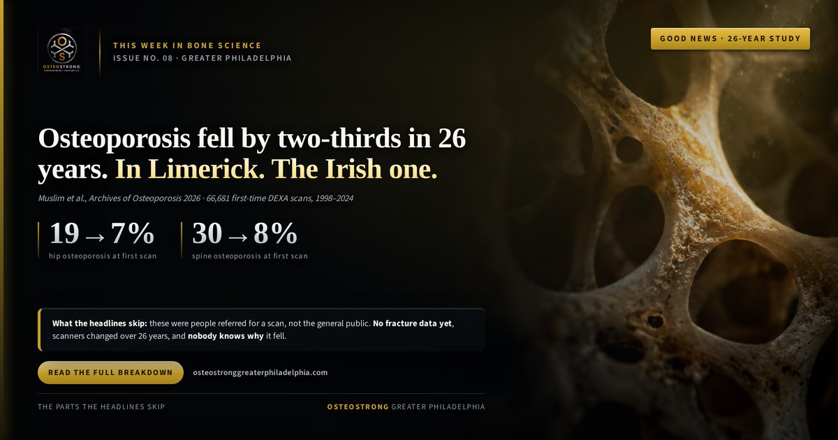 Osteoporosis fell by two-thirds in 26 years. In Limerick. The Irish one.