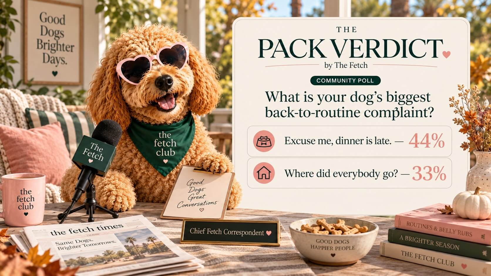 The Pack Verdict results showing dinner being late as dogs’ biggest back-to-routine complaint