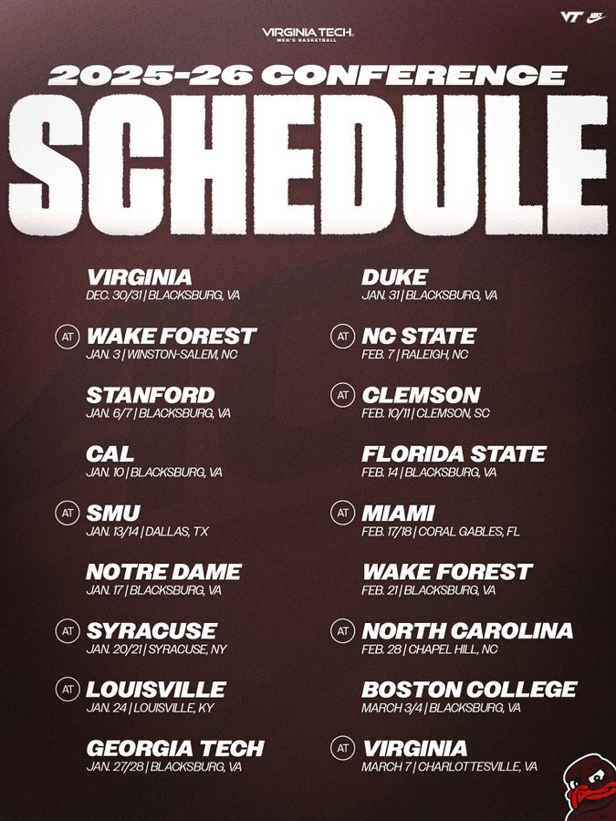 Virginia Tech Basketball Schedule 2027 23