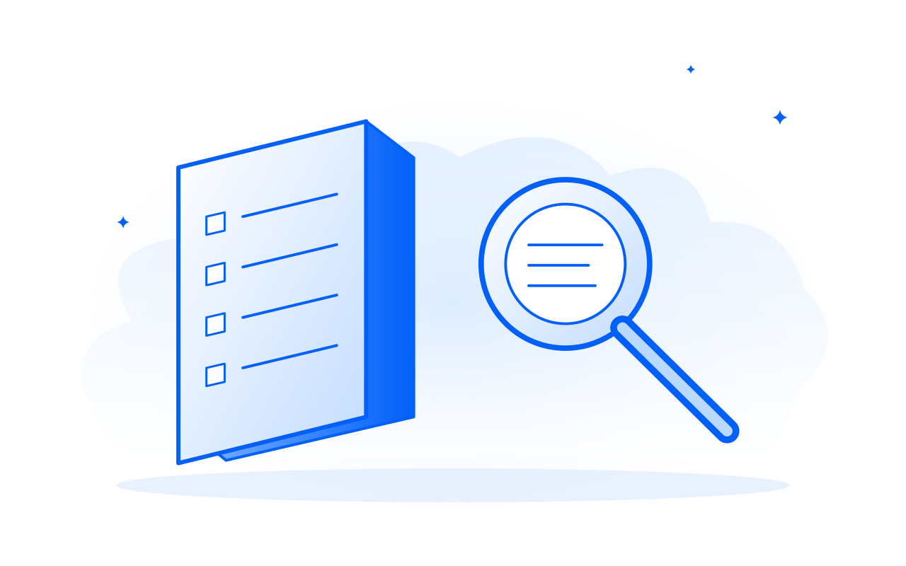 A research ledger and magnifying glass for the five-stock watchlist.