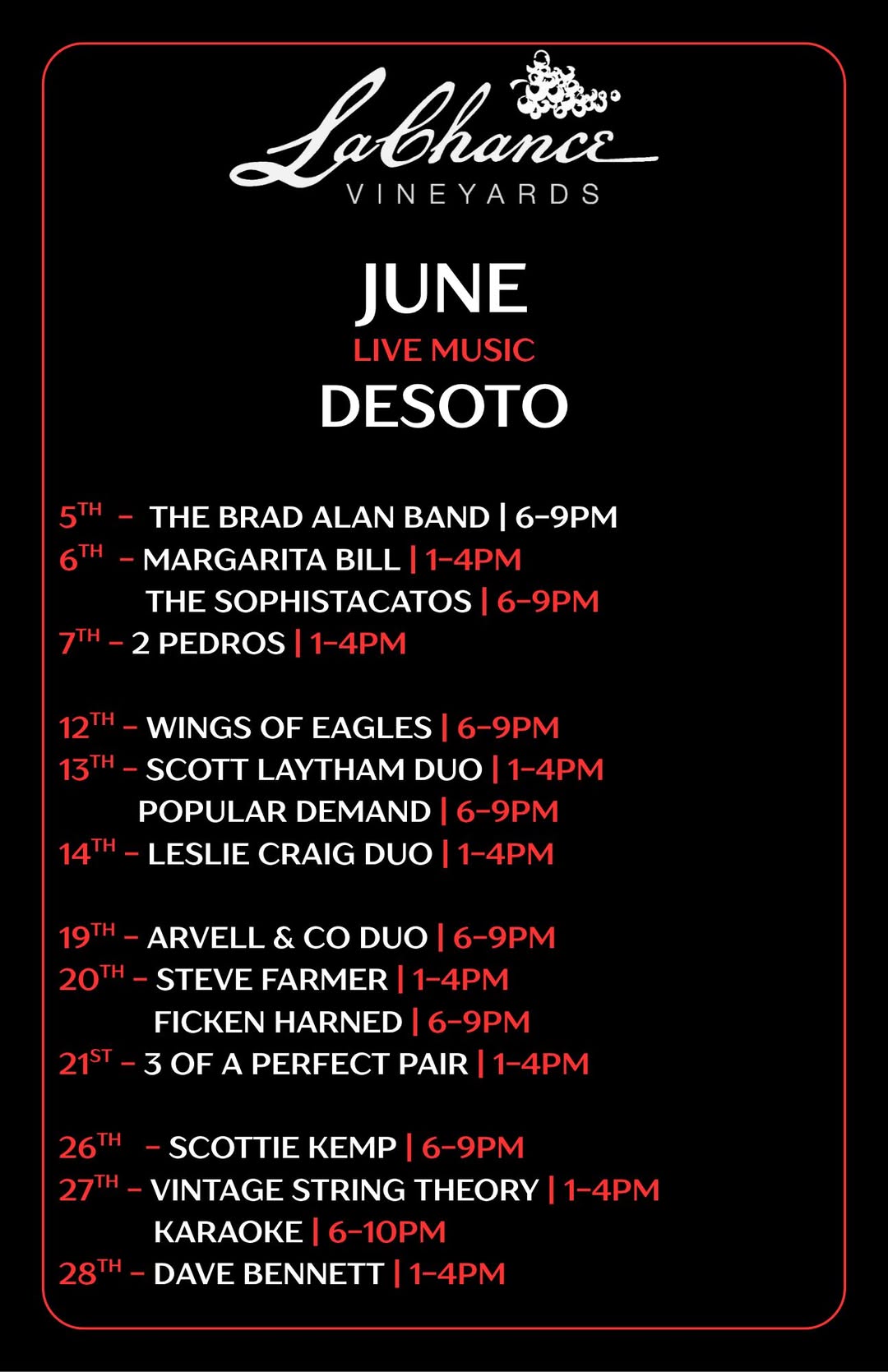 La Chance Live Music Ends June 30th