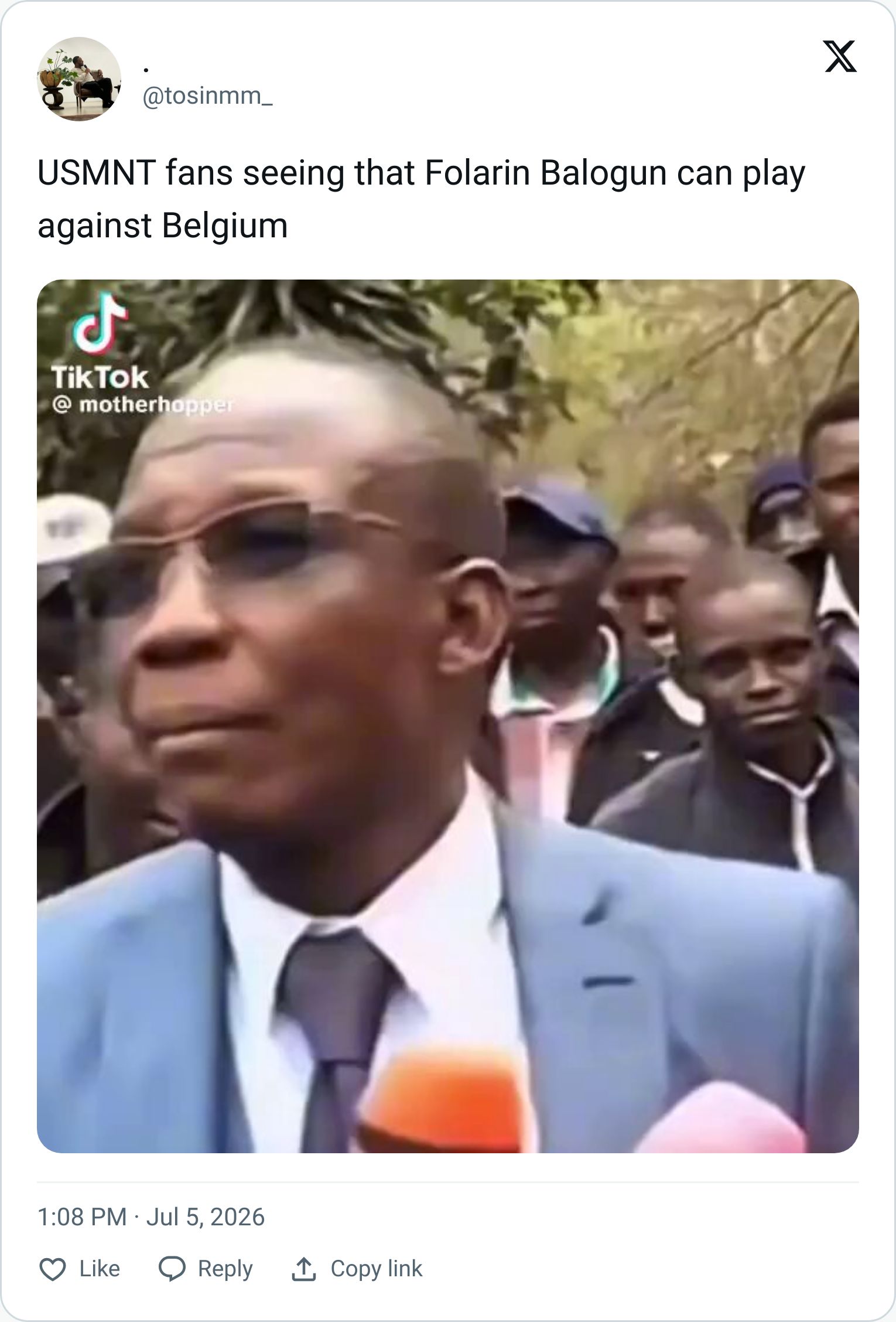 Tweet screenshot