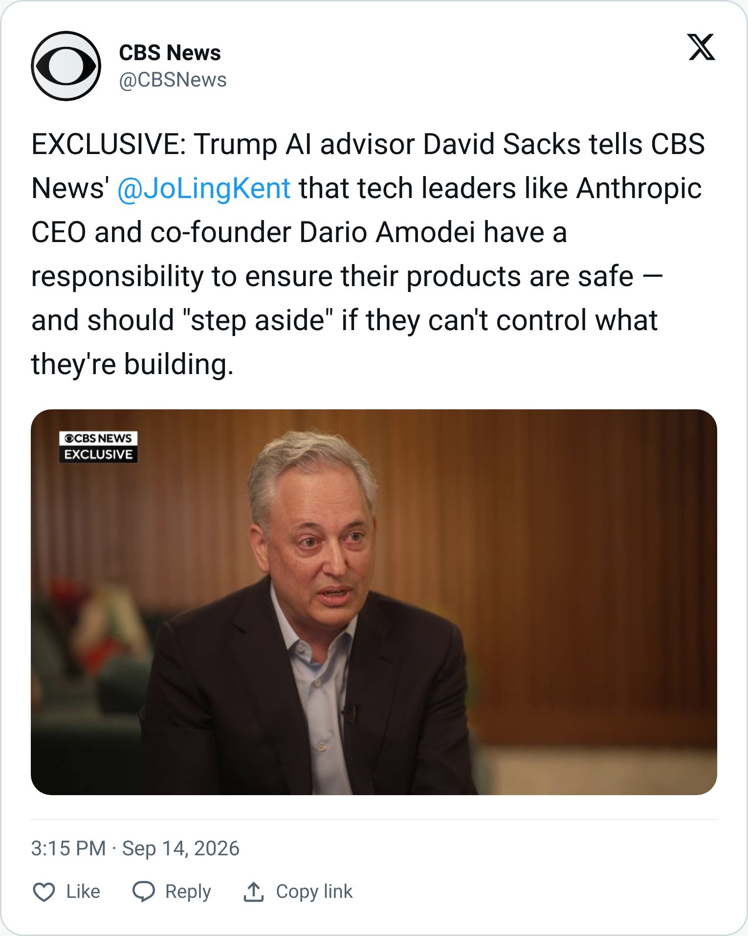 Tweet screenshot