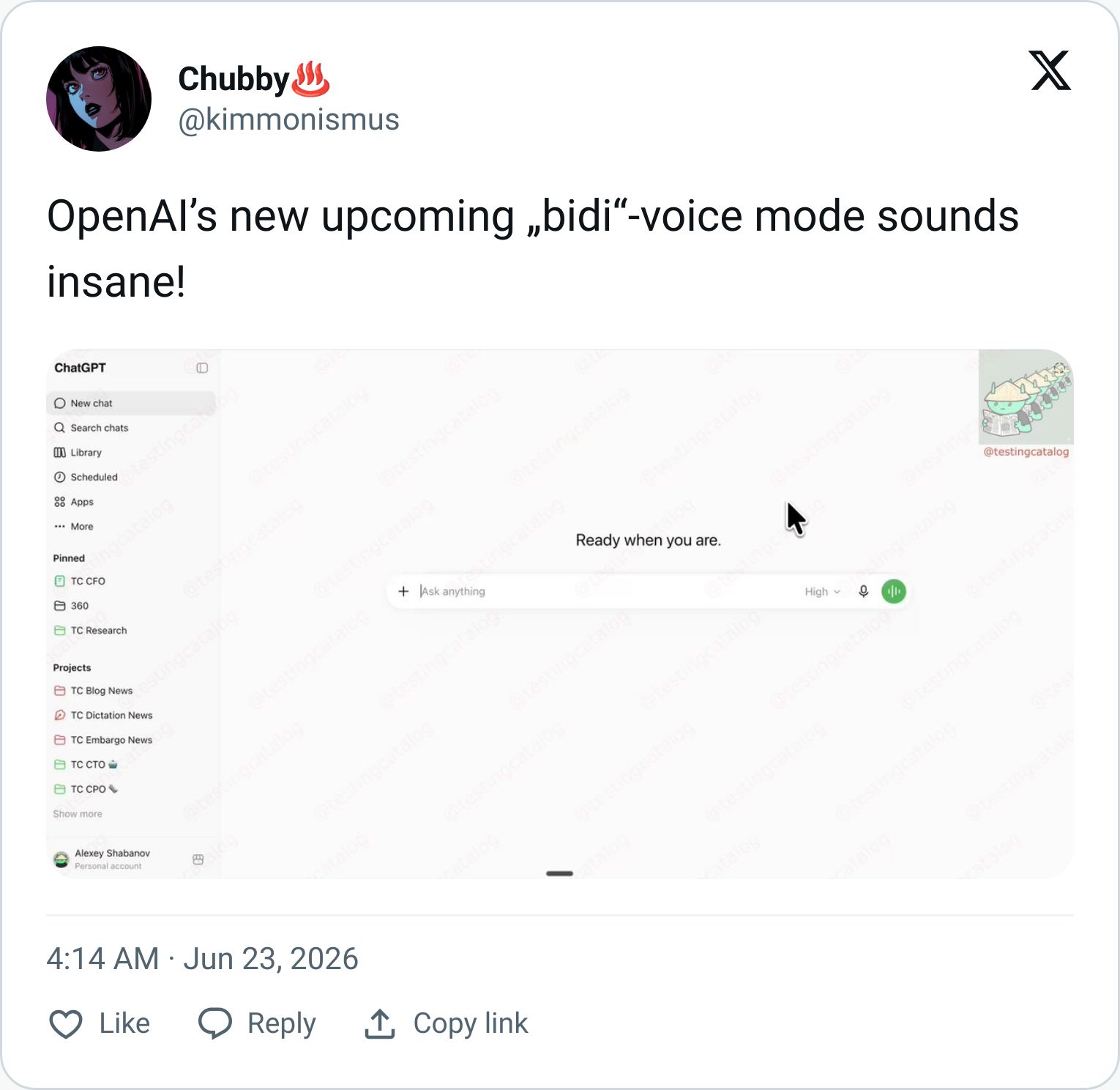 Tweet screenshot