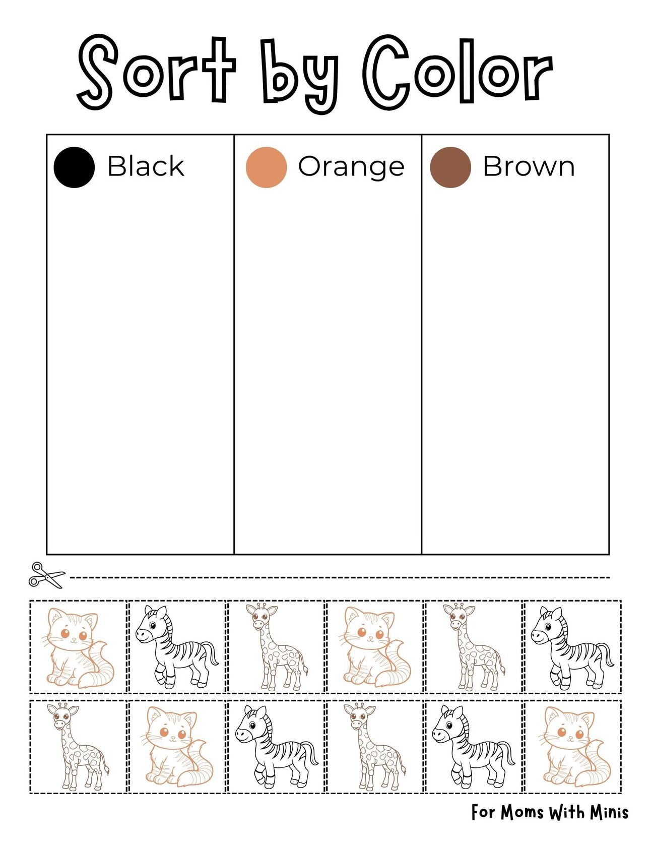 Land Animals Sort By Color