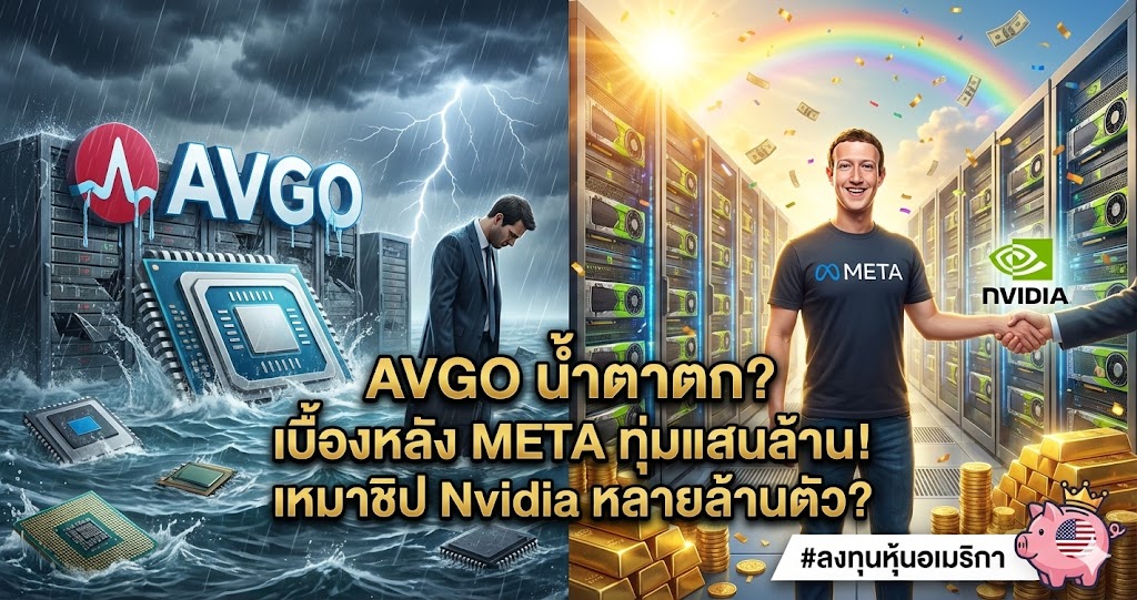 AVGO น้ําตาตก? เบื้องหลัง META ทุ่มแสนล้าน! เหมาชิป Nvidia หลายล้านตัว?