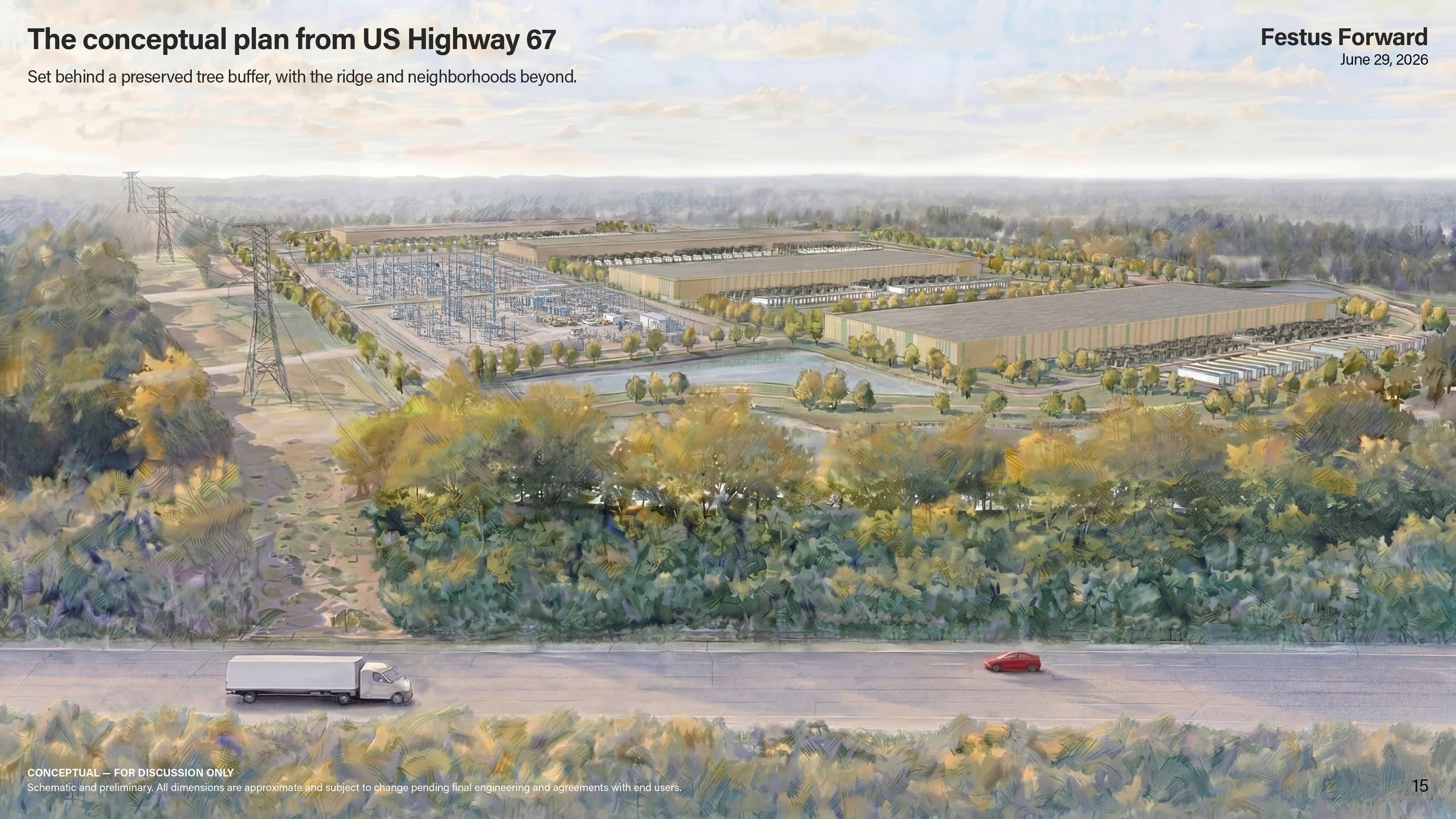 Conceptual design for the proposed Festus data center