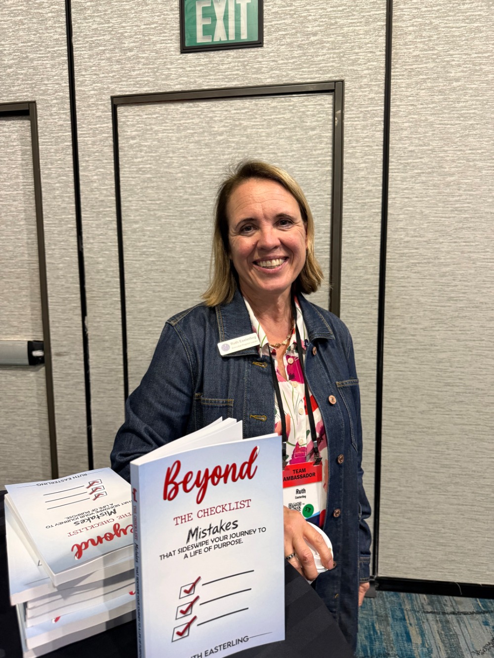 Ruth Easterling with her book Beyond the Checklist