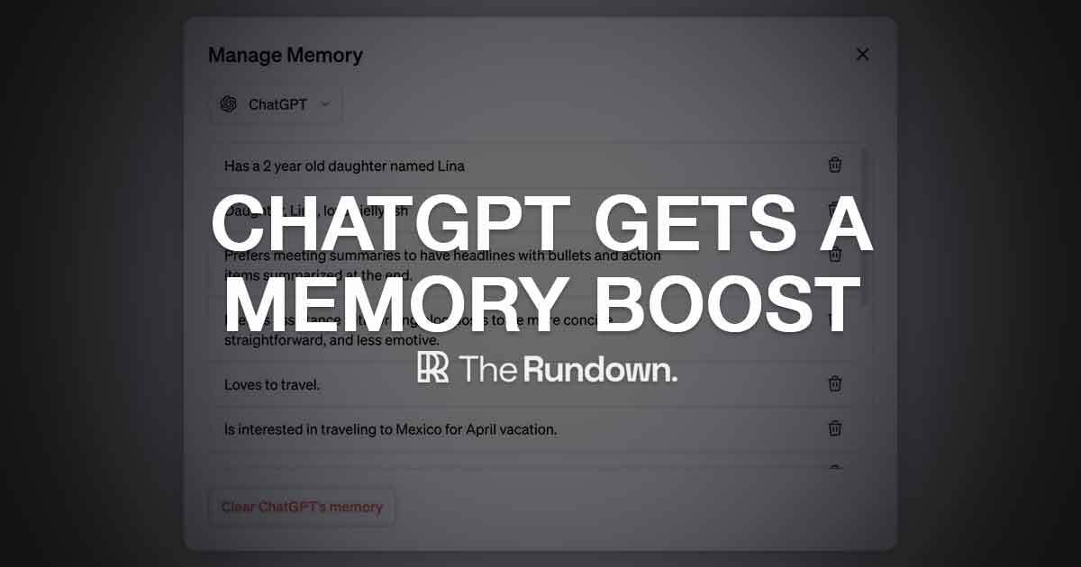 ChatGPT gets a memory!