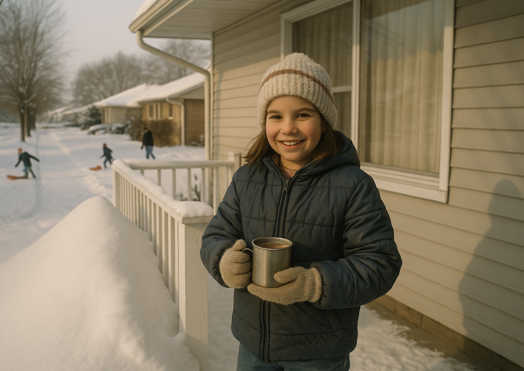 Linda’s First Snow Day Cocoa, 1977