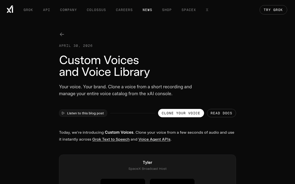xAI Voice Clone API 🎙️