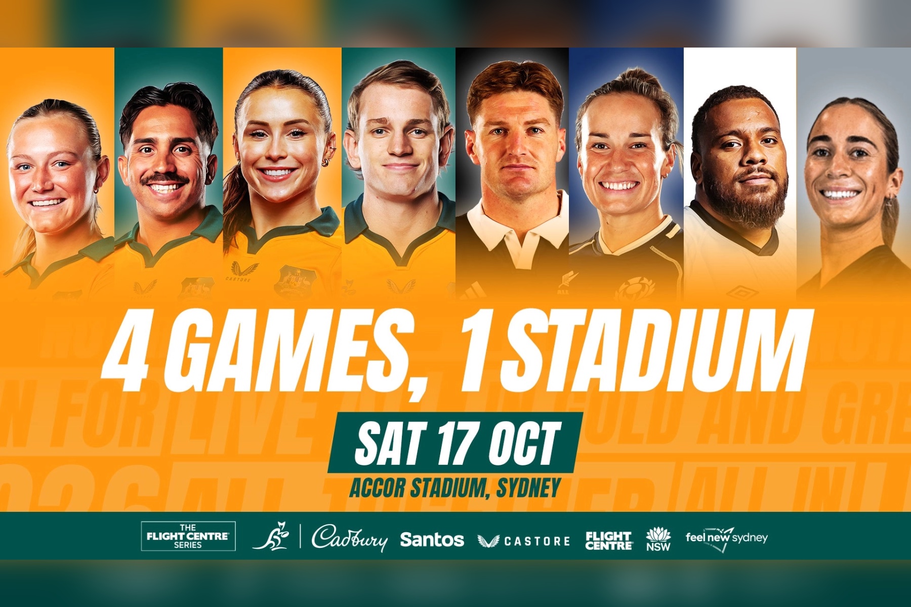 International Quadruple Header rugby poster