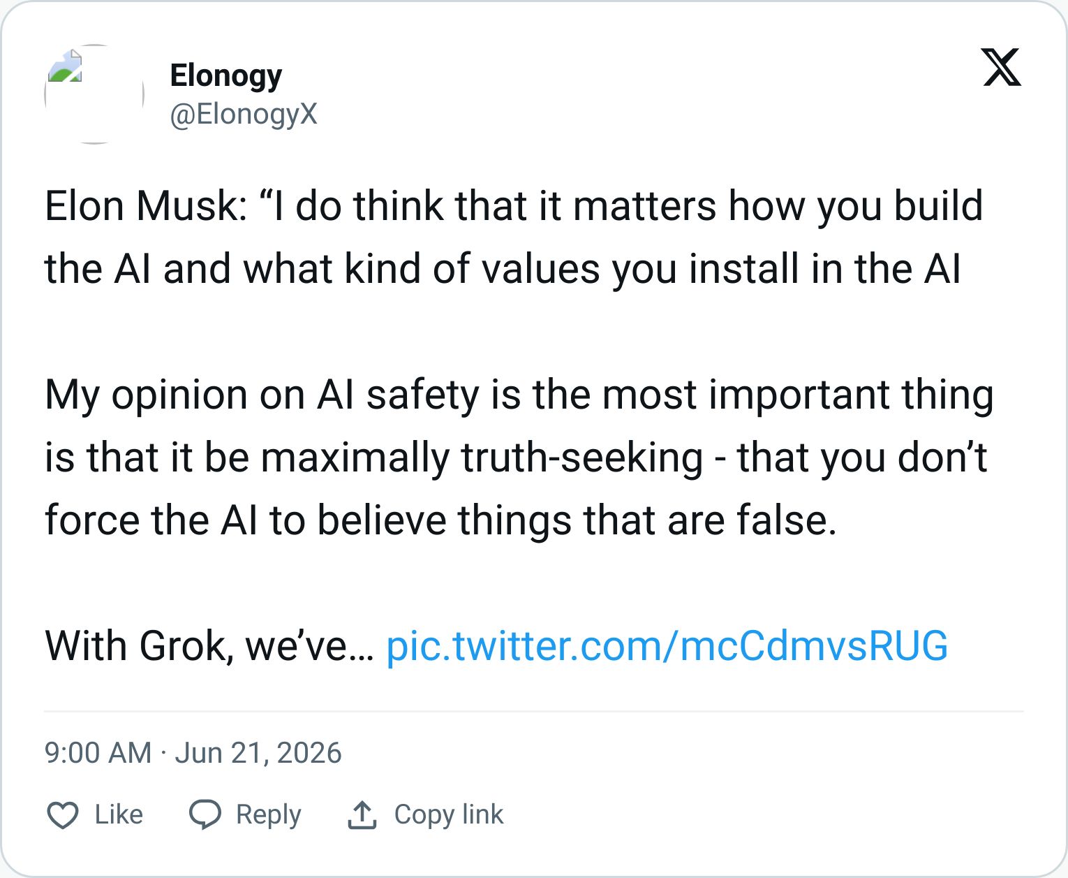 Tweet screenshot