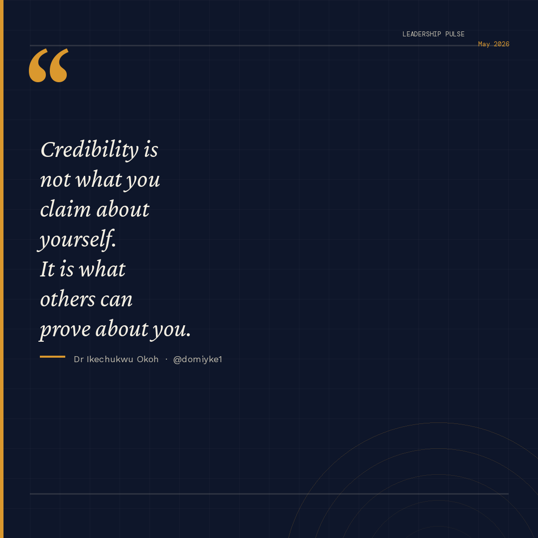 Credibility is not what you claim about yourself