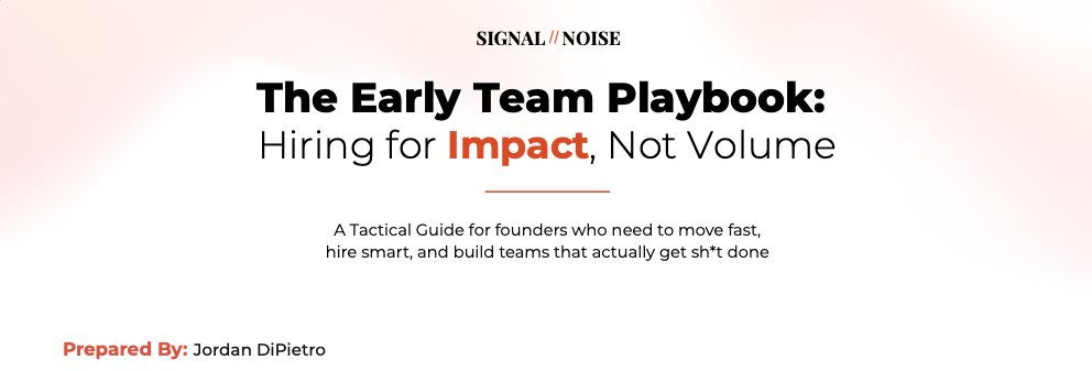 The Early Team Playbook