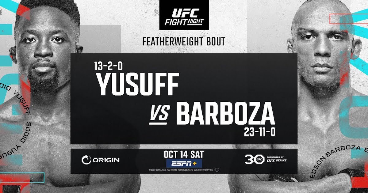 Weekly Knockout (UFC) Fight Night Yusuff vs. Barboza Weekly Knockout (UFC) Fight Night Yusuff vs. Barboza