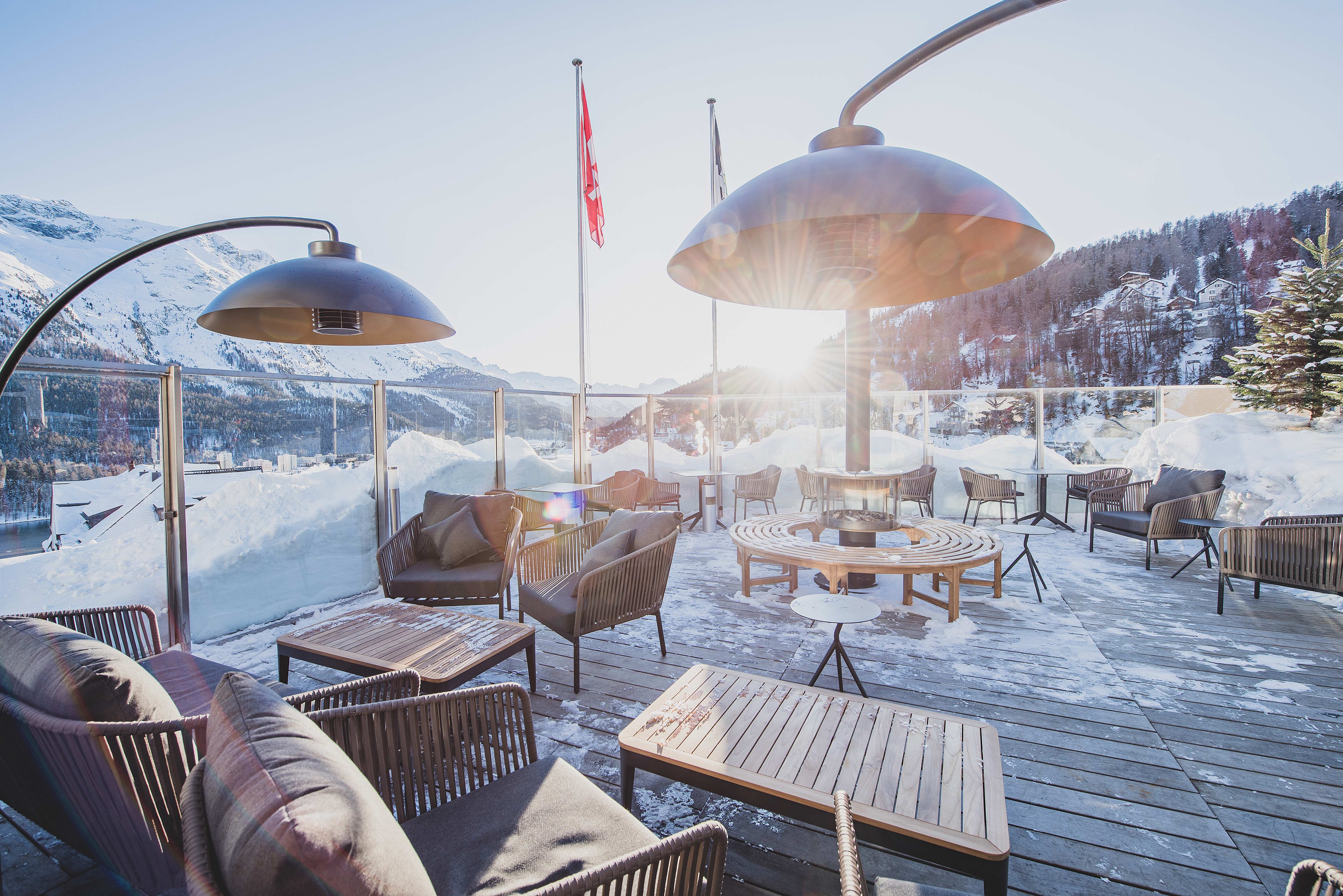 Outdoor terrace seating at Art Boutique Hotel Monopol