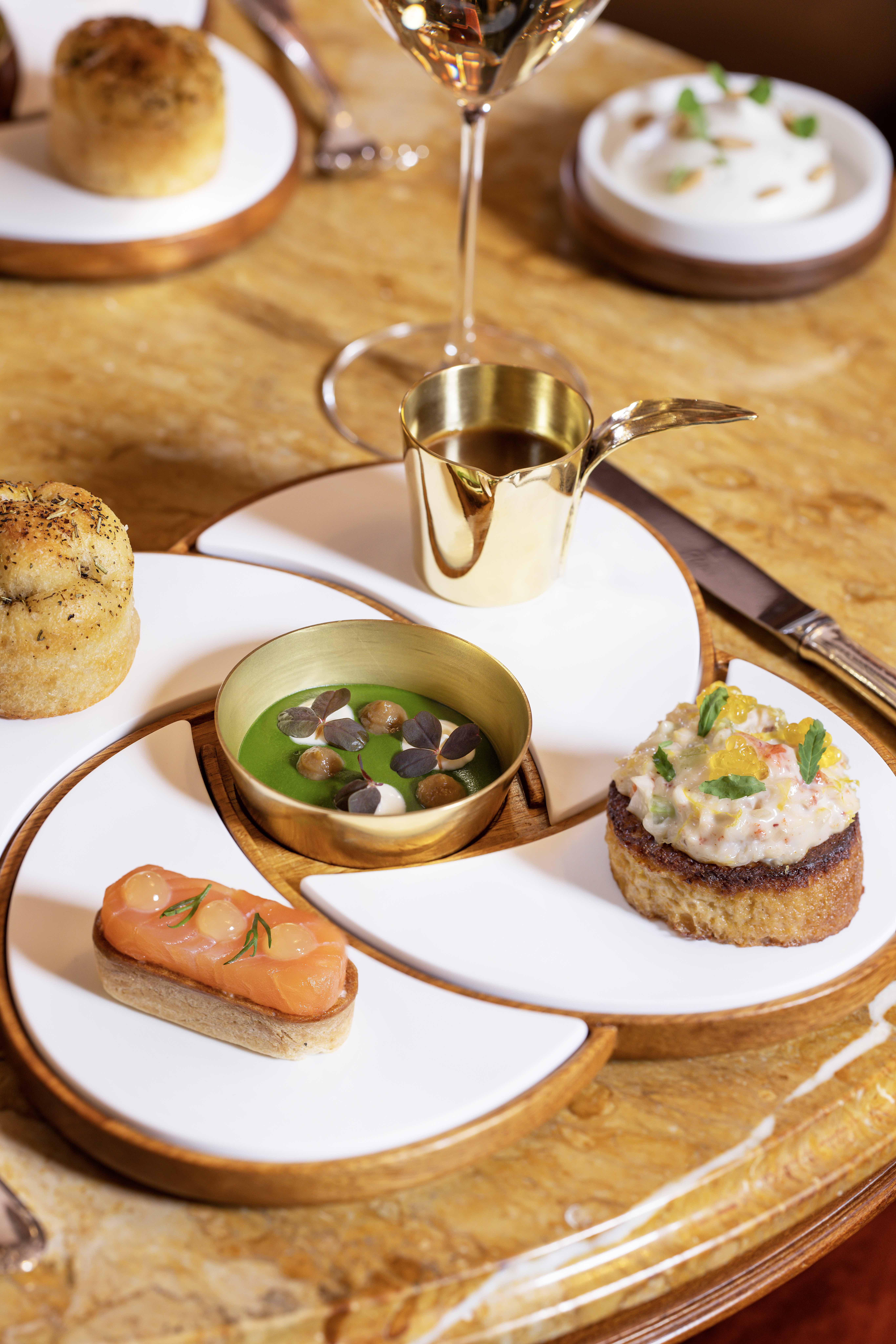 Pastries and tea service in Salon Proust at the Ritz Paris