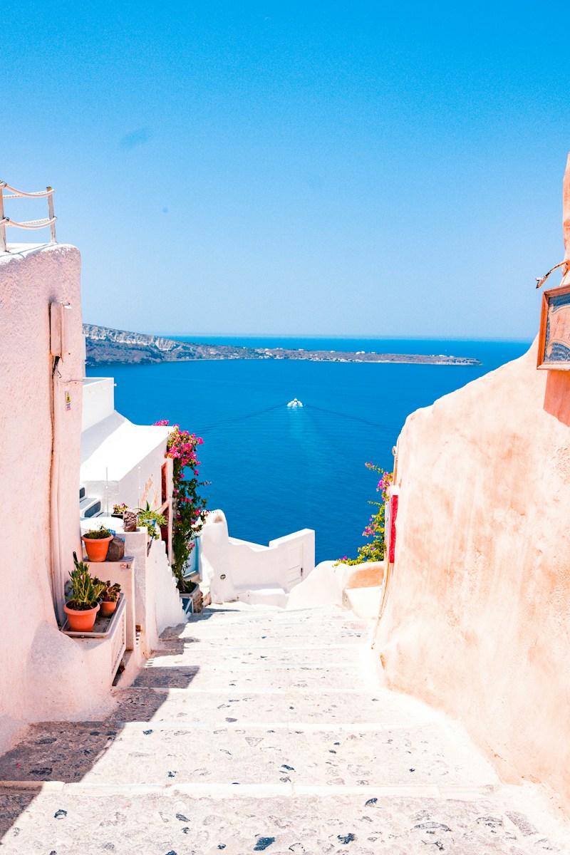 Beautiful coastal holiday destination with blue water