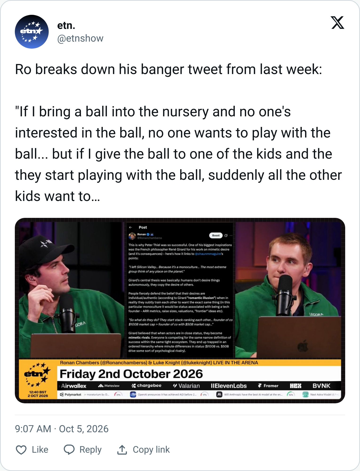 Tweet screenshot