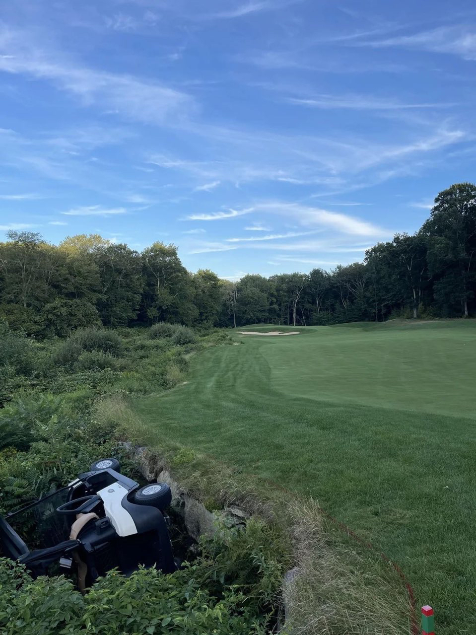 Golf cart off the fairway