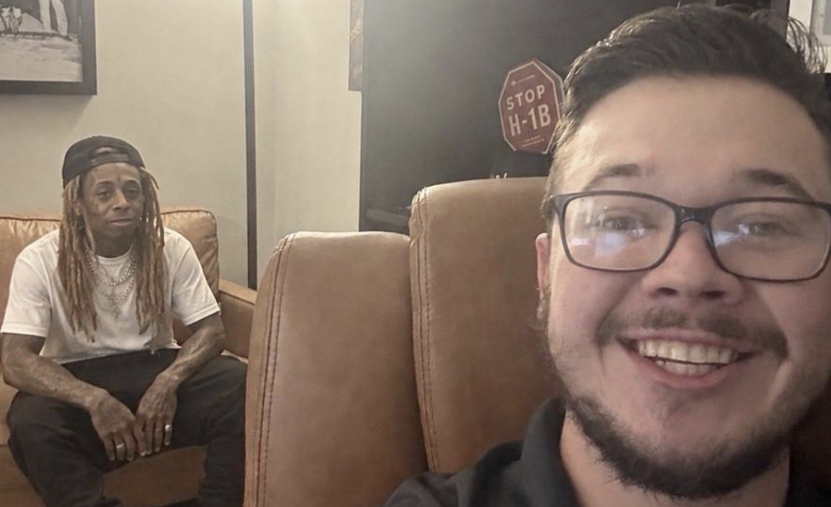Lil Wayne turning up in Kyle Rittenhouse's office, conjured entirely by a rapper's no-show and a chatbot's imagination